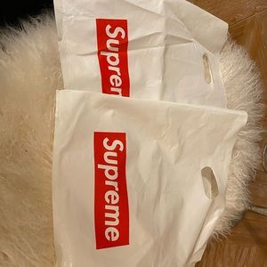 Two Original Supreme plastic tote bags 13 x 16”!!!